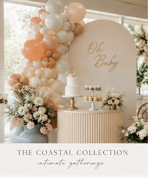 The Coastal Collection — soft coastal styling for intimate gatherings